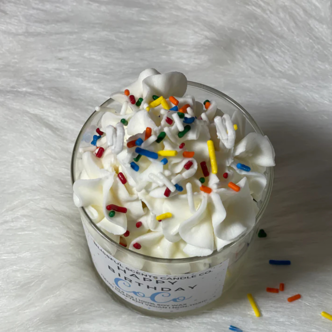 Happy Birthday Whipped Candle