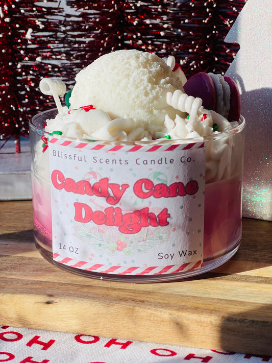 Candy Cane Delight Dessert Candle