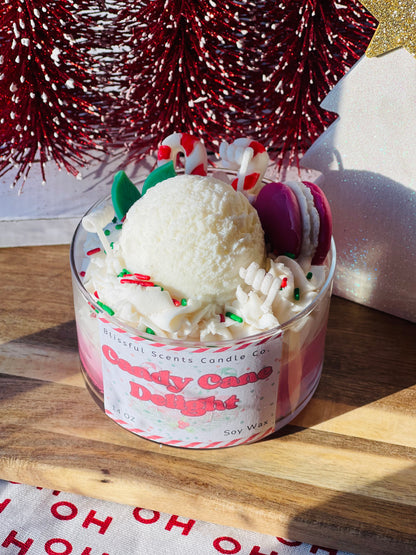 Candy Cane Delight Dessert Candle